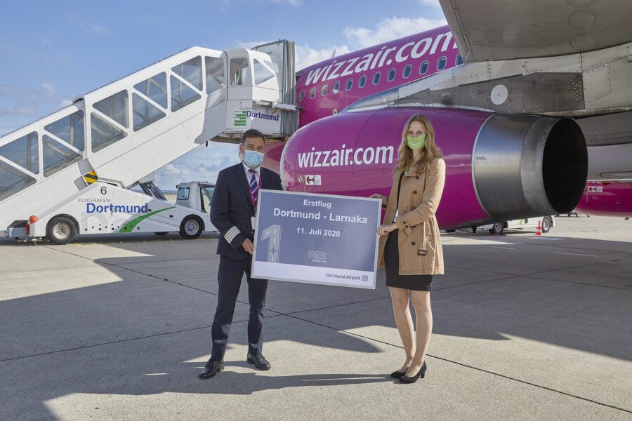 Seit Samstag verbindet Wizz Air Dortmund mit Zypern: Erstflug nach Larnaka am 11. Juli ab Dortmund. (Foto: Flughafen Dortmund)