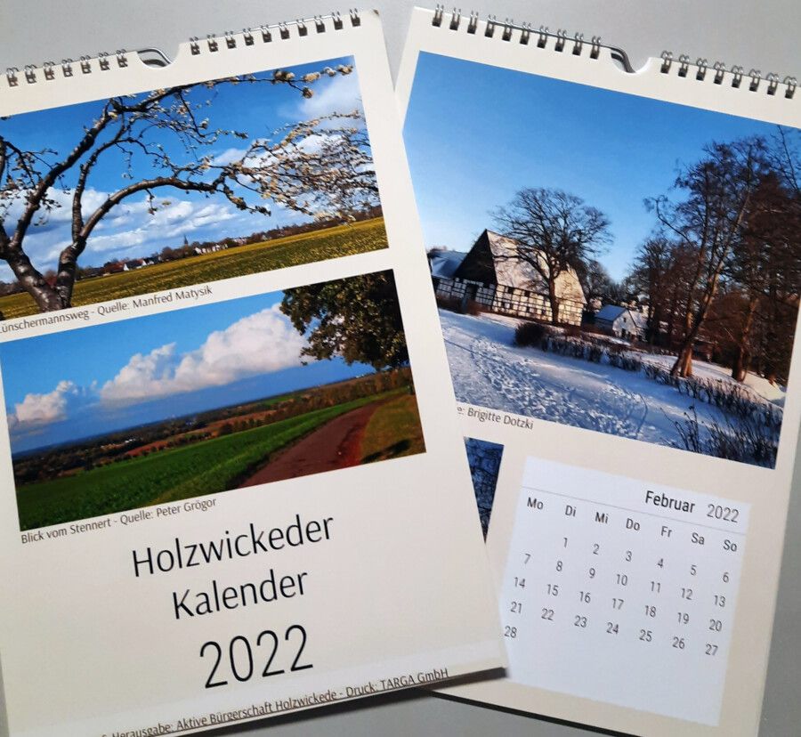Der neue Jahreskalender der Aktiven Bürgerschaft unter dem Motto "Lauschige Orte in Holzwickede" ist ab sofort erhältlich. (Foto: Gemeinde Holzwickede)