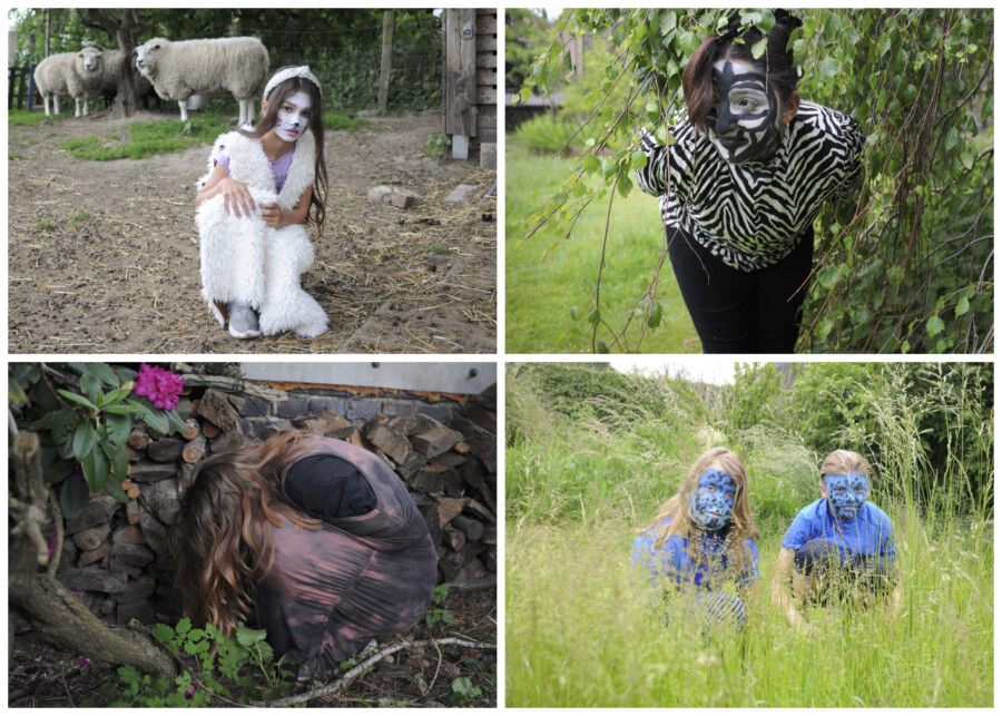 Diese Fotos entstanden bei der Auftaktveranstaltung zum Projekt "Animalisch! Das Tier in mir" auf dem Lernbauernhof der Familie Schulte-Tigges Anfang des Monats in Dortmund. (Fotos privat / Collage: Emscherblog)
