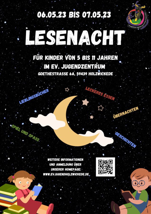 Das Plakat zur Lesenacht der Ev. Jugend.