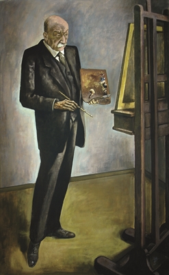 August Wilhelm Dressler, Bildnis Max Liebermann, 1928, Öl auf Leinwand, 170 x 105 cm, Kunstforum Ostdeutsche Galerie Regensburg. (Foto: Wolfram Schmidt)