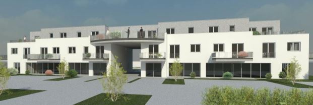 So soll das neue Wohn- und geschölftshaus an der Bahnhofstra0e n19 nach den ersten Plänen des Architekten aussehen. (Foto: Gemeinde Holzwickede)