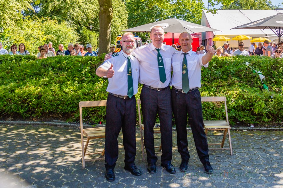 Die drei Königsanwärter vor dem Wettkampf, v.l.: Michael Fischer, Joachim Bachmann und Andreas Gawlowski. (Foto: P. Gräber - Emscherblog.de)