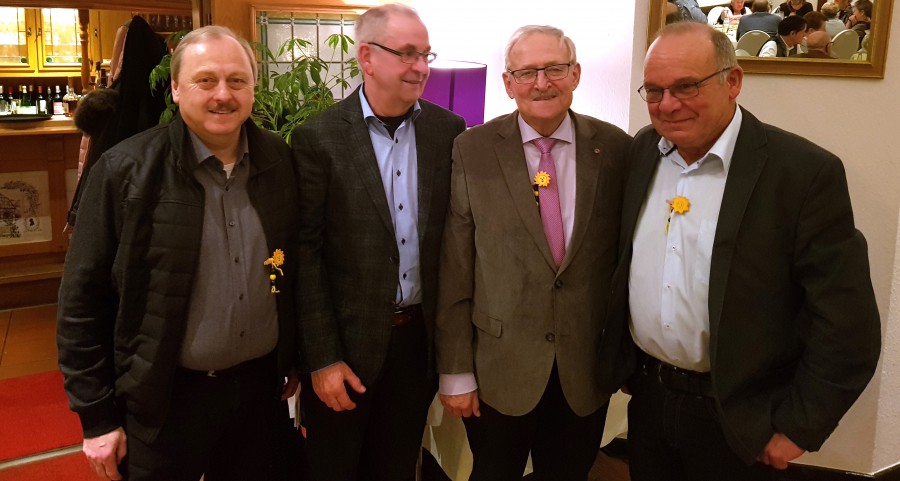 Zum runden Geburtstag von Heinz Seidel gratulierten ihm der Vorstand des HSC v.l. Udo Speer, Günter Schütte, Heinz Seidel und Wolfgang Hense. (Foto: privat)