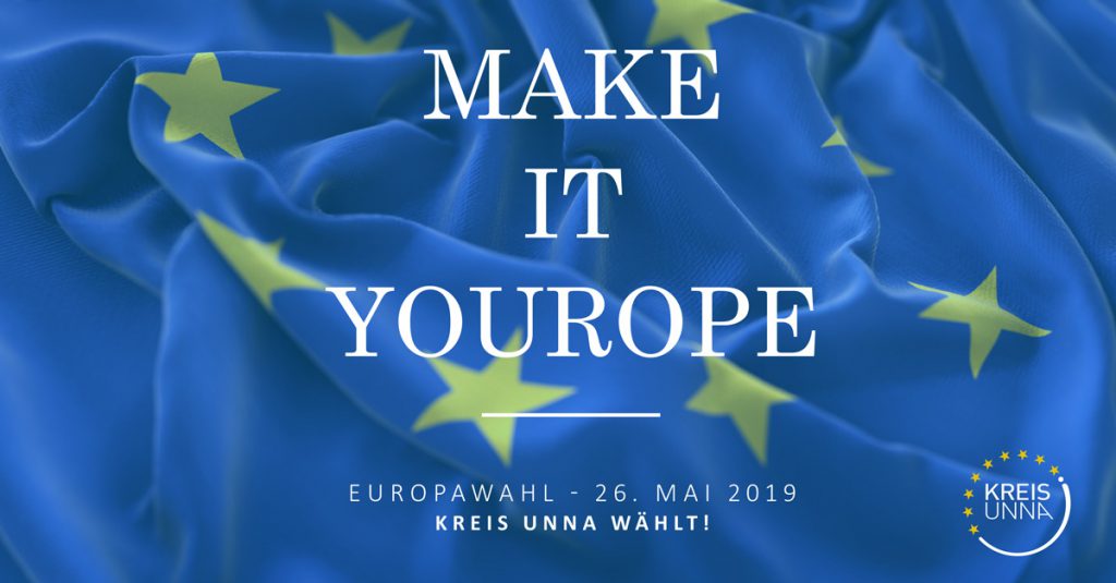 Mit diesem Flyer wirbt der Kreis Unna für die Teilnahme an der Europawahl. (Foto: Kreis Unna)