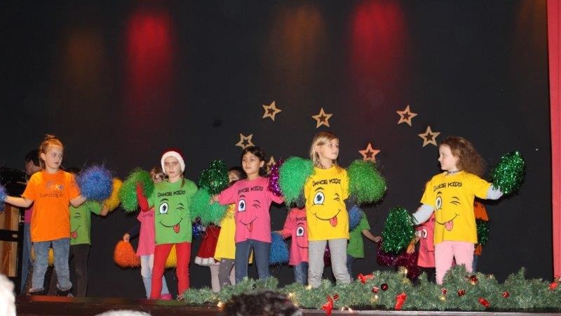 Die Kindertanzgruppe der Aloysiusschule bei ihrem Auftritt vor den Senioren in der Rausinger Halle. (Foto: privat)