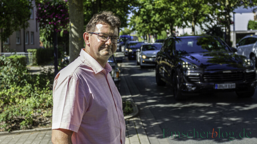 Wenn es um Verkehrsprobleme geht, weiß Frank Lausmann als Anwohner der Nordstraße wovon er spricht.  Auch als hauptamtlicher Bürgermeister würde er sich für eine gerechtere Verteilung der Verkehre einsetzen. (Foto: P. Gräber - Emscherblog)