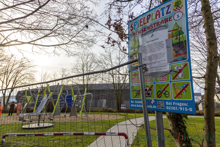 Noch gilt in der Corona-Pandemie das Betretungsverbot für den Spielplatz. (Foto: P. Gräber - Emscherblog)