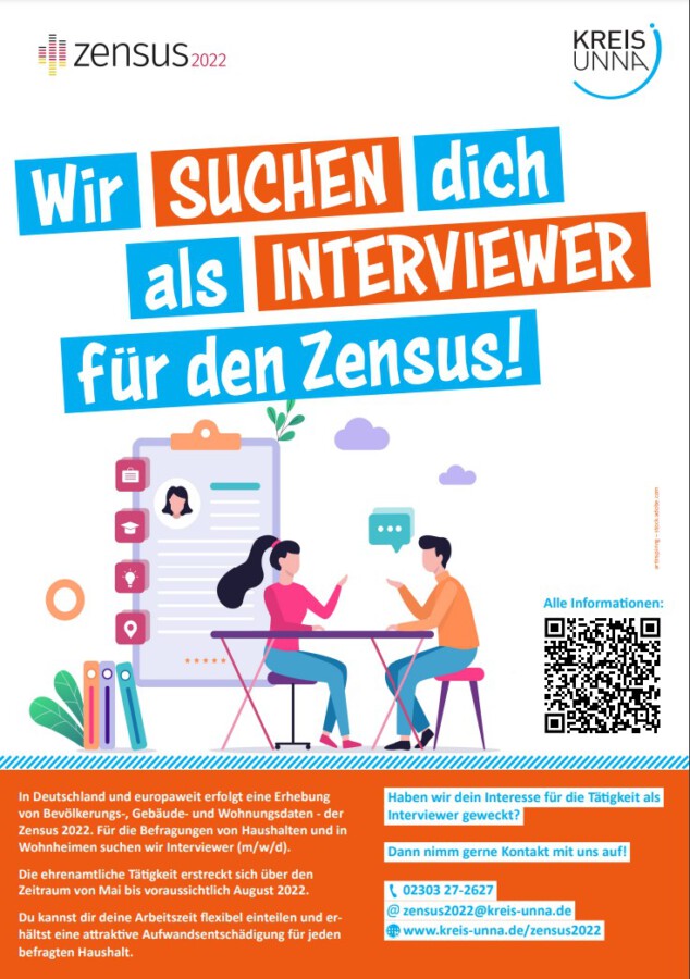 Mit diesem Plakat sucht der Kreis Unna Bürger, die Interviews führen wollen. (Screenshot: Kreis Unna)  
