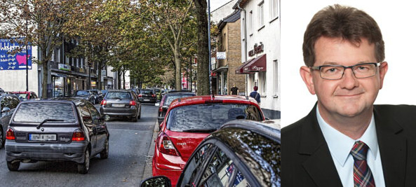 CDU-Chef Frank Lausmann (r.) hat die Absetzung des Antrages auf Umwandklung eines Pkw-Parkplatzes an der Nordstraße (li.) von der Tagesordnung im Rat nächste Wocher beantragt. (Foto: P. Gräber - Emscherblog)