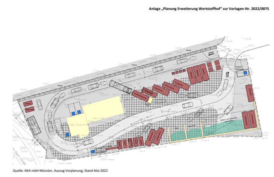 So sieht die Planung zur Erweiterung des GWA-Wertstoffhofes an der Friedrich-Ebert-Straße aus.